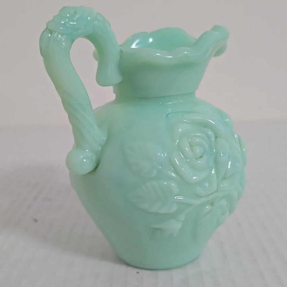 Vintage Avon Mint Green Milk Glass Vase
